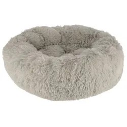 Kerbl Pet Kuschelbett Fluffy, Hellgrau, Rund, Ø76cmx19cm