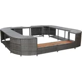 Whirlpool-Umrandung Quadratisch Grau 268x268x55 cm Poly Rattan