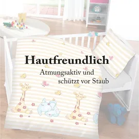BestLivings Kinder Bettwäsche (100x135cm / 40x60cm) - Elefant & Giraffe