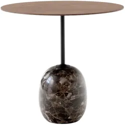 &Tradition Lato LN9 Beistelltisch, emparador marmor / walnuss lackiert