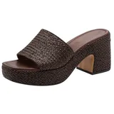TAMARIS Damen Plattform Pantolette, braun, 41 EU - 41 EU