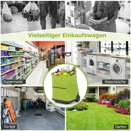 Costway Einkaufstrolley Grün 50L