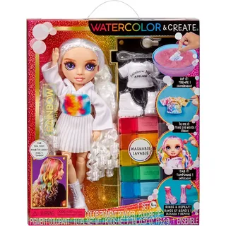 MGA Entertainment Rainbow High Watercolor & Create NEW Theme Dolls- purple eyes