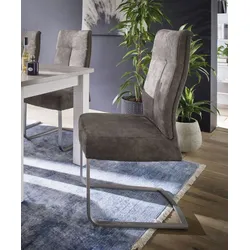 Freischwinger MCA FURNITURE "Talena", braun (braun, edeltahl gebürstet), B:47cm H:104cm T:64cm, Stühle, Stuhl belastbar bis 120 Kg