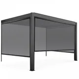Oviala Pergola, Grau, Metall, Rechteckig, 281x250x403 cm, Sonnen- & Sichtschutz, Pavillons & Pergolas