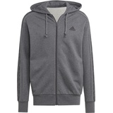 adidas Essentials French Terry 3-Stripes Full-zip Hoodie Grey