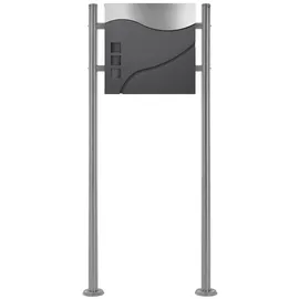 ML-Design Standbriefkasten Anthrazit/Silber inkl. Zeitungsfach