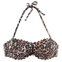 LASCANA Bandeau-Bikini-Top Damen Braun/Mehrfarbig 36 Cup A/B
