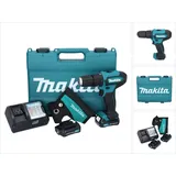 Makita HP 333 DWAE Akku Schlagbohrschrauber 12 V 30 Nm + 2x Akku 2,0 Ah + Ladegerät + Holster + Koffer