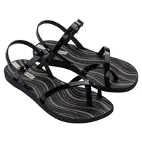 IPANEMA Fashion Sand VIII FEM Flache Sandale, Black/Grey/BEIGE, 39