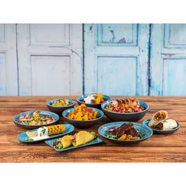 APS Teller CANCUN blau/braun 23,0 cm