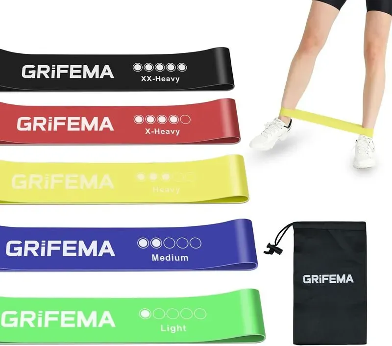 Grifema Widerstandsbänder [Set von 5], Fitness Widerstandsbänder Set Frauen und Männer, 5 Verschiedene Stärken Dehnbänder für Training - für Zuhause, Gym, Yoga, Training
