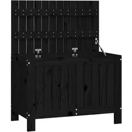 furnicato Gartentruhe 76 x 42,5 x 54 cm Schwarz
