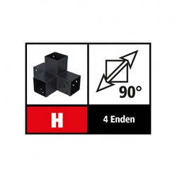 Suki Steckverbinder Verlängerung 90 Grad, 4 Enden - 71mm