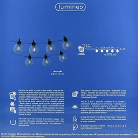 Lumineo Lichterkette Kunststoff 5,8m inkl. Solar schwarz/weiß