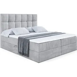 altdecor Boxbett, mit H3-Matratze und Lattenrost - RICAR - 160x200 Hellgrau