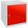 Proregal Schließfachschrank Metall 40x40x40cm Lichtgrau/Rot abschließbar