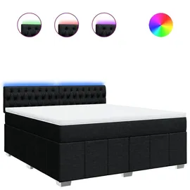 vidaXL Boxspringbett mit Matratze Schwarz 180x200 cm Stoff