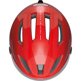 ABUS Pedelec 2.0 ACE - Fahrradhelm mit Rücklicht, Visier, Regenhaube, Ohrenschutz - für Damen und Herren - Rot, Größe M​