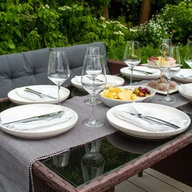 MONSTER SHOP Sitzgruppe Lounge Gartenmöbel Sitzecke Rattan Polyrattan Gartengarnitur Braun