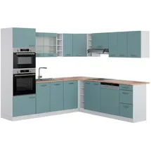 Vicco Winkelküche L-Form R-Line 237 x 247 cm Blau-Grau/Weiß
