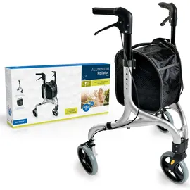Weinberger Aluminium Rollator mit 3 Rädern klappbar Silber