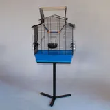 XXL Cabrio Vogelkäfig Vogelbauer Wellensittich Finken Kanarien Käfig Qualität - blau