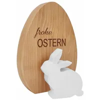 Erst-Holz Osterdeko-Set Holzei mit Hasen Buche - 2 Jahre