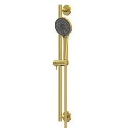 Steinberg Serie 340 Brausegarnitur 3401601BG Stange 600mm, mit Handbrause 3-fach verstellbar, Brauseschlauch, Brushed Gold