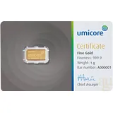 Umicore 1 Gramm Goldbarren Umicore