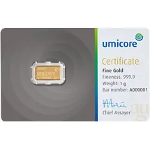 Umicore 1 Gramm Goldbarren Umicore