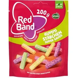 Red-Band Fruchtgummis Gummi Stäbchen super sauer, 200 g