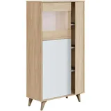 Habitdesign Kikua Plus Vitrine 77 x 33 x 142 weiß