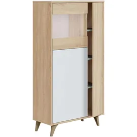 Habitdesign Kikua Plus Vitrine 77 x 33 x 142 weiß
