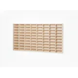 Pinus Setzkasten Holz 80x5x42 cm 80 Fächer Sammlervitrine Natural