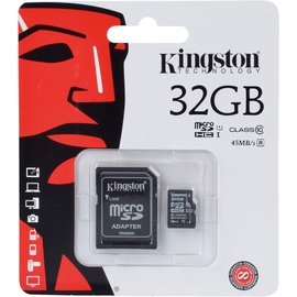 Kingston microSDHC 32GB Class 10 45MB/s UHS-I + SD-Adapter