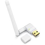 CSL - 300 Mbit s WLAN Stick mit Abnehmbarer Antenne - Wireless LAN - USB 2.0 Stick - Mini Dongle 802.11n b g - SMA Buchse 150 54 - Windows 11 fähig - Weiß