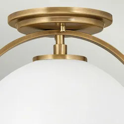 Licht-Erlebnisse Deckenleuchte SAGAR Messing Antik, Weiß, Vintage Design, 1x E27 bis 60W LE121408