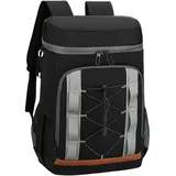LANHUIYY Kühlrucksack 30L Kühltasche Rucksack Thermo Rucksack Picknickrucksäcke Kühltasche Groß Isoliert Cooler Bag Männer Frauen für Picknick/BBQs/Camping/Ausflügen/Einkaufen (schwarz, 30L)