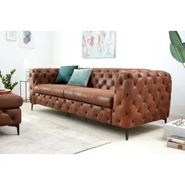 Riess-Ambiente Chesterfield Sofa Mikrofaser 3-Sitzer Braun