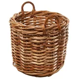 Kobolo Aufbewahrungskorb Rattankorb Aufbewahrungskorb mit Henkeln cane Gr L braun