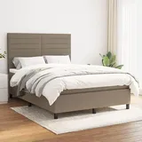 vidaXL Boxspringbett mit Matratze Taupe 180x200 cm Stoff