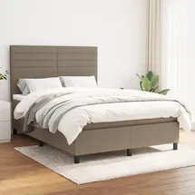 vidaXL Boxspringbett mit Matratze Taupe 180x200 cm Stoff
