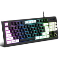 HXSJ A877 K87 RGB Streamer Gaming-Tastatur Mechanische Tastatur, einstellbare Helligkeit Flackergeschwindigkeit, 25 konfliktfreie Membrantastatur