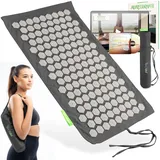 BACKLAXX ® Akupressurmatte Set To-Go "Original", passt ins Handgepäck und ist perfekt auf Reisen, Akupunktur Matte mit Stacheln zur Massage und Entspannung, Massagematte Rücken zur Akupressur