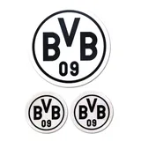 Dortmund Aufkleber Emblem transparent schwarz 3er Set