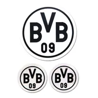 Dortmund Aufkleber Emblem transparent schwarz 3er Set