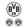 Dortmund Aufkleber Emblem transparent schwarz 3er Set