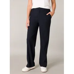 Stoffhose BASE LEVEL, Damen, Gr. 46, Länge 32, blau (dunkelblau), Stoff, Obermaterial: 77% Viskose, 20% Nylon, 3% Elasthan, casual, normal, Hosen, mit Schlag und Elasthan