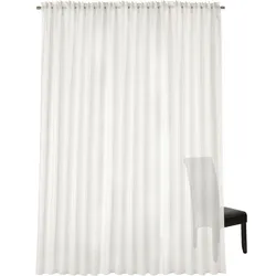Vorhang NEUTEX FOR YOU "Kiss", weiß (wollweiß), B:300cm H:160cm, Jacquard, Polyester, Gardinen, Uni in natürlicher Optik, nach Maß